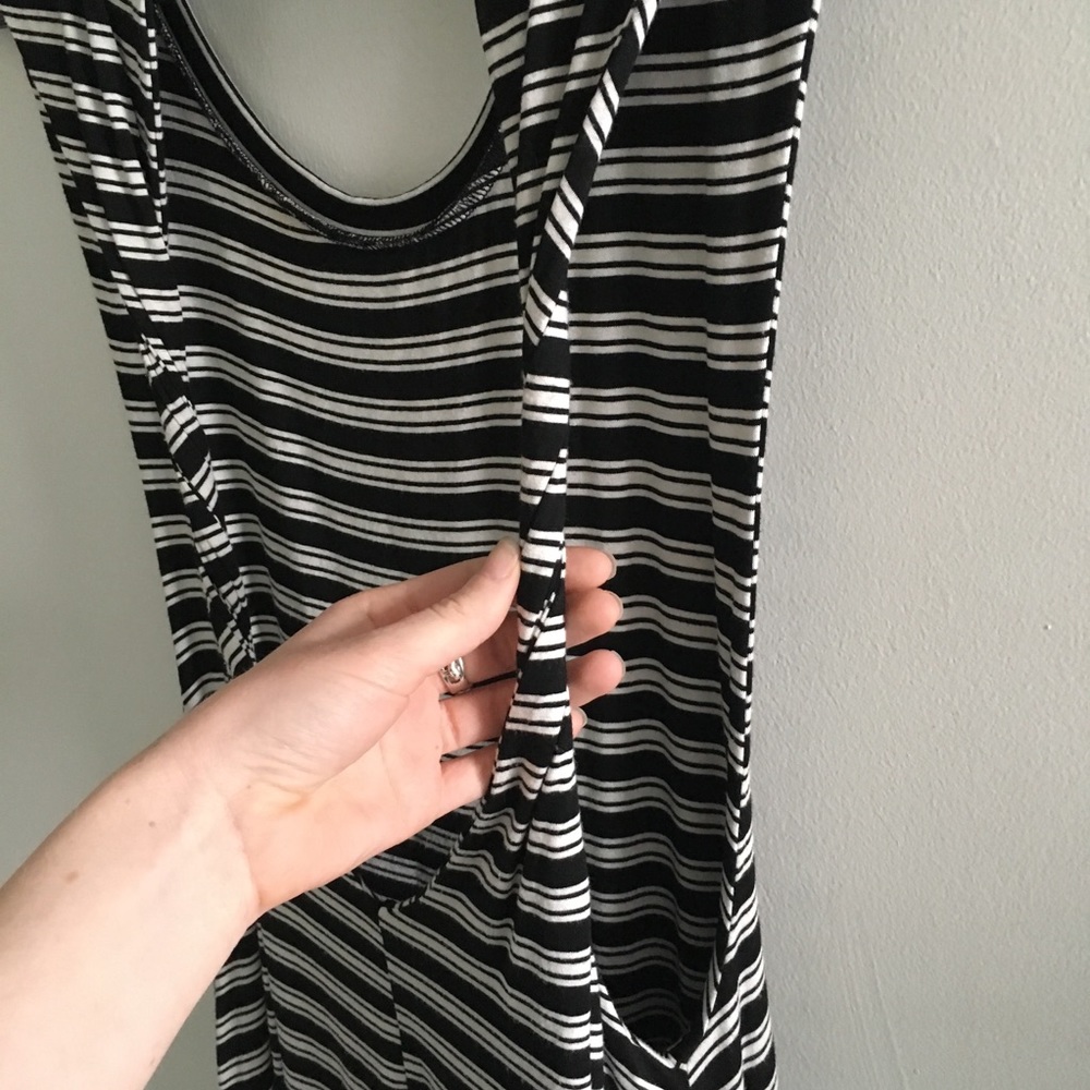AKIRA | Striped Scoop Neck Low Back Mini Dress - Picture 4 of 5